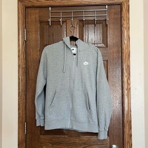 Nike Men's Light Gray Zip-Up Sweater